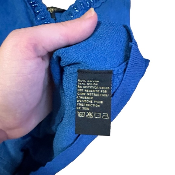 Vintage Christine Philipe Royal Blue Beaded Tank Size Small - Picture 3 of 4